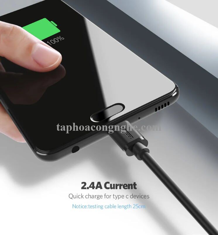 Ugreen 30162 3M màu đen Dây USB 2.0 sang Type-C truyền dữ liệu và sạc US141 30030162